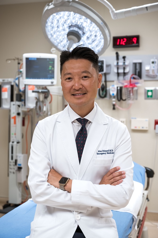 Alex Stinard, M.D. in the emergency department